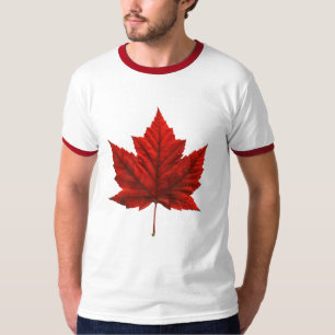 Men's Canada Flag Ringer T-shirt Souvenir Shirt