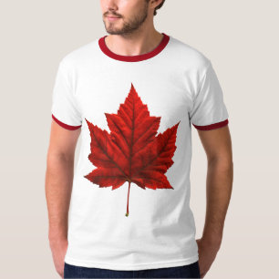 Men's Canada Flag Ringer T-shirt Souvenir Shirt