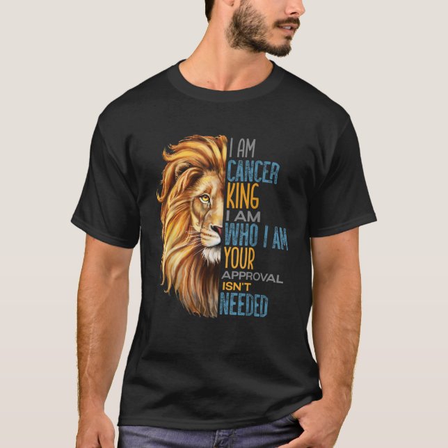 Mens Cancer King Zodiac Astrology Birthday Lion Sl T-Shirt (Front)