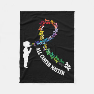 Mens Cancer Matters Awareness Saying World Cancer Fleece Blanket