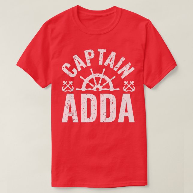 Mens Captain Adda Boat Owner Lake Boating Father's T-Shirt (Design Front)