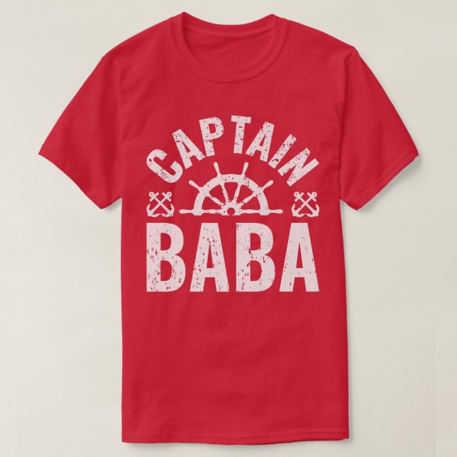 Mens Captain Baba Boat Owner Lake Boating Father's T-Shirt (Design Front)