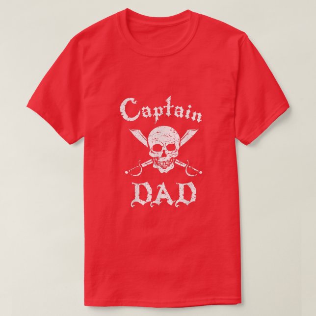 Mens Captain Dad Funny Pirate  T-Shirt (Design Front)