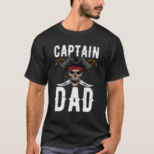 Mens Captain Dad Halloween Pirate Ghosts Spooky Ha T-Shirt