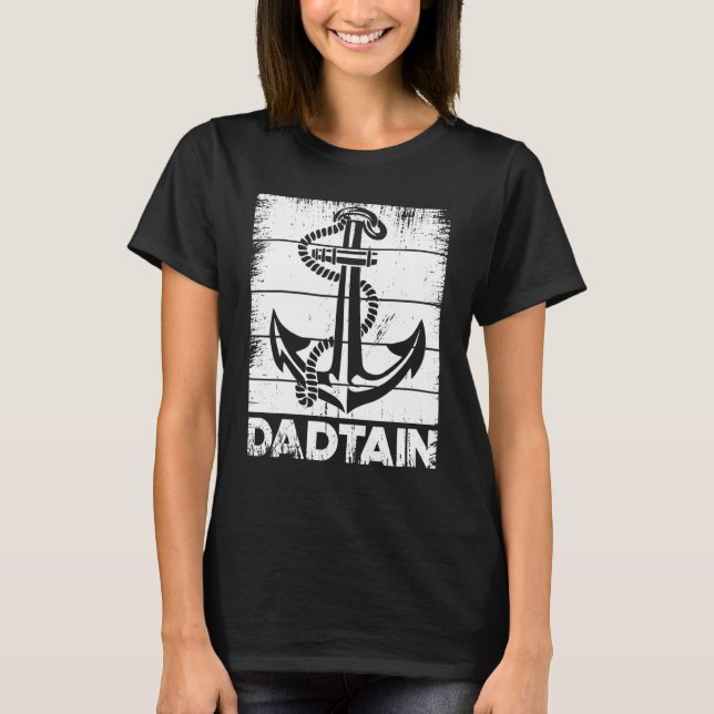 Mens Captain Dad Man Myth Daddy Father's Day Boat  T-Shirt (Front)
