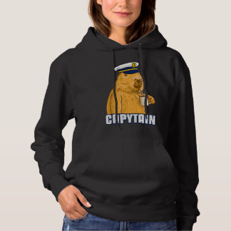 Mens Capybara Boat Captain Capytain Hoodie