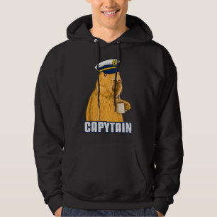 Mens Capybara Boat Captain Capytain Hoodie