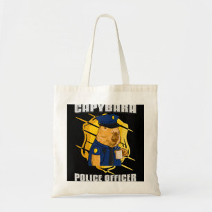 Mens Capybara Police Officer 22 Tote Bag