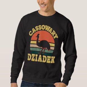 Mens Cassowary Dziadek Cute Cassowary Party Polish Sweatshirt