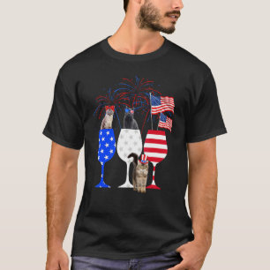 Mens Cat 4th Of July Costume Red White Blue Wine G T-Shirt