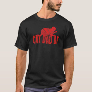 Mens Cat Dad Af Cat Daddy Father Father's Day Dist T-Shirt