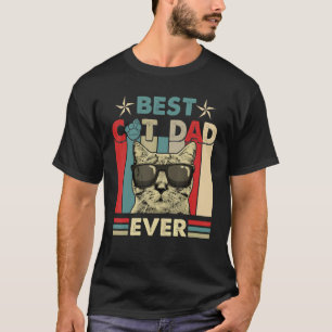 Mens Cat Dad Best Cat Dad Ever Vintage Father's D T-Shirt