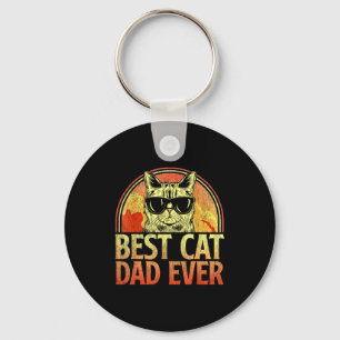 Mens Cat Dad Ever Funny Cat Dad Shirt Father's Day Key Ring