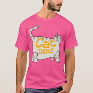 Mens Cat Dad Fathers Day Men Kitty Daddy Papa T-Shirt