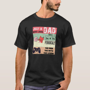 Men's Cat Dad Gamer Dad Guitar Dad Tell Jokes Peri T-Shirt