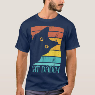 Mens Cat Daddy Vintage Eighties Style Cat Retro Di T-Shirt