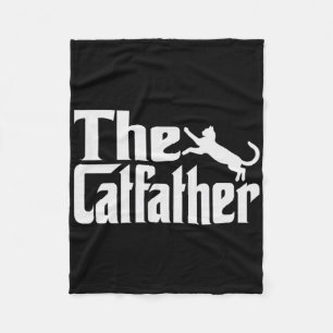 Mens Cat Father Kitty Dad Fathers Day Meow Feline  Fleece Blanket
