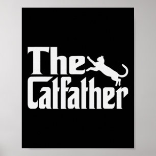 Mens Cat Father Kitty Dad Fathers Day Meow Feline Poster