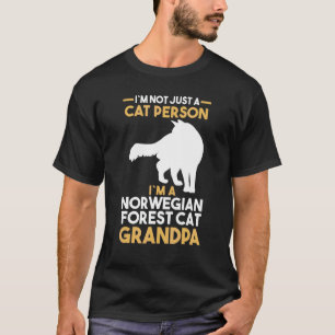 Mens Cat Grandfather Norwegian Forest Grandpa T-Shirt