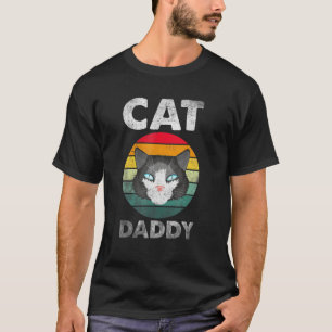 Mens Cat Quote Daddy Vintage Eighties Style Cat Re T-Shirt
