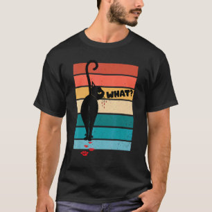 Mens Cat What Black Murder Cat Retro vintage Cat T-Shirt