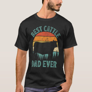 Mens Cattle Vintage Best Cattle Dad Ever Father's T-Shirt