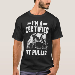 Mens Certified Tit Puller Cute Cows Animal Gra T-Shirt