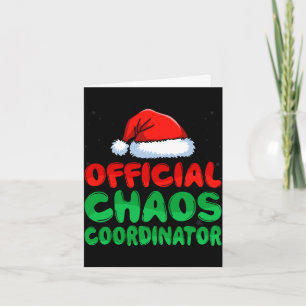 Mens chaos coordinator santa hat xmas holiday card