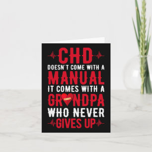 Mens Chd Warrior Grandpa Never Gives Up Congenital Card