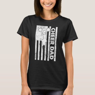 Mens Cheer Dad Vintage American Flag Father Cheerl T-Shirt