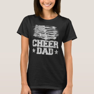 Mens Cheer Dad Vintage American Flag Father Cheerl T-Shirt