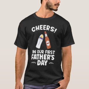 Mens Cheers On Our First Father's Day Grandpa T-Shirt
