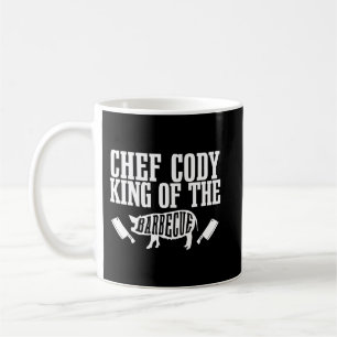 Mens Chef Cody Is King of The Barbecue BBQ Grillin Coffee Mug