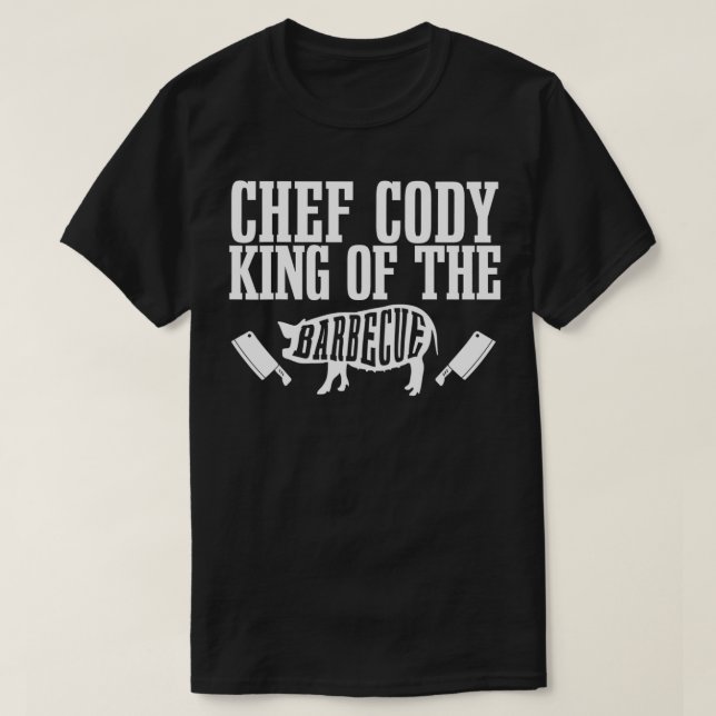Mens Chef Cody Is King of The Barbecue BBQ Grillin T-Shirt (Design Front)