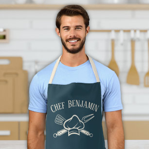 Men's Chef Custom Name Cooking BBQ Apron