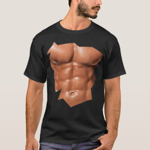 Mens Chest Six Pack Abs funny fake abs Muscles REA T-Shirt