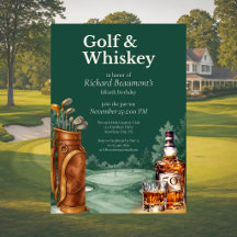 Men's Chic Golf and Whiskey Themed 50th Birthday