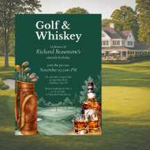 Men's Chic Golf and Whiskey Themed 60th Birthday