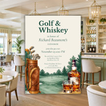 Men's Chic Golf & Whiskey Themed Retirement Party