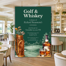 Men's Chic Golf & Whiskey Themed Retirement Party