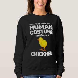 Mens chicken halloween costume cute yellow chick sweatshirt