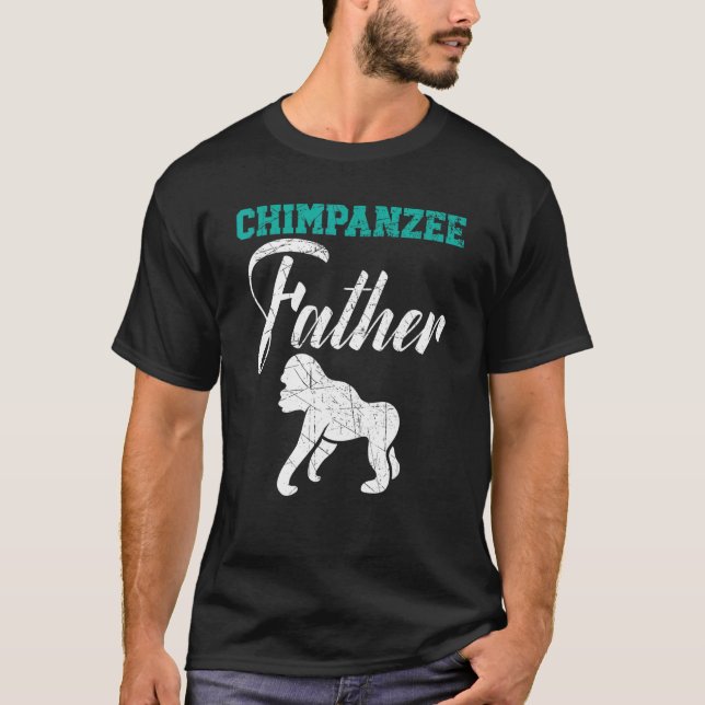 Mens Chimpanzee Father Monkey  Wildlife Animal Zoo T-Shirt (Front)