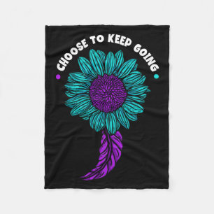 Mens Choose To Keep Going Prevention Suower Fleece Blanket
