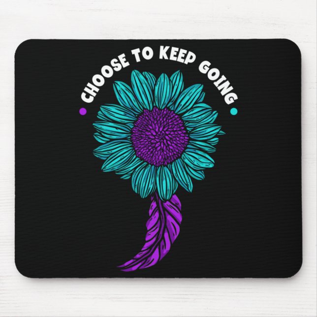 Mens Choose To Keep Going Prevention Suower Mouse Mat (Front)