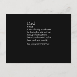 Mens Christian Dad Definition Father's Day Shirt Announcement Postcard