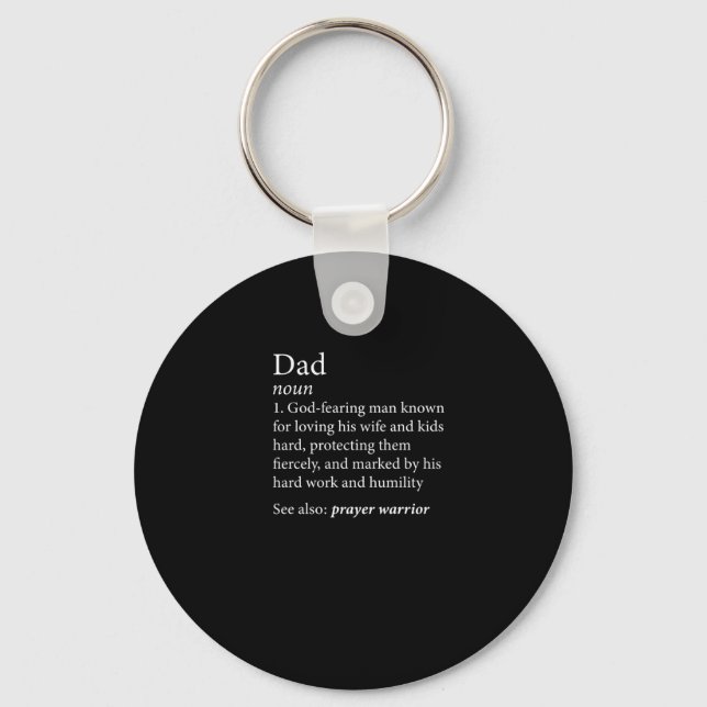 Mens Christian Dad Definition Father's Day Shirt Key Ring (Front)