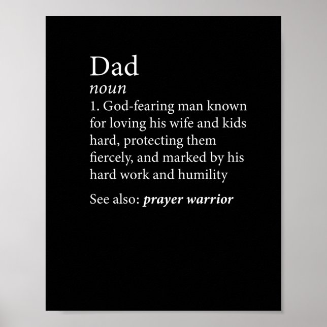 Mens Christian Dad Definition Father's Day Shirt Poster (Front)