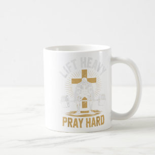 Men's Christian Workout Lift Heavy Pray Hard Jesus Coffee Mug