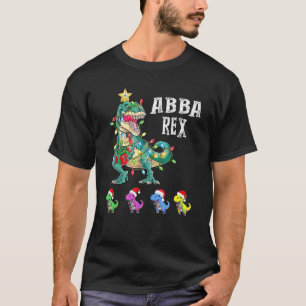 Mens Christmas Abba Rex With T Rex Grandkids 1 T-Shirt