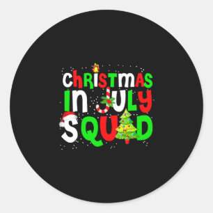 Mens christmas in july squad funny summer xmas men classic round sticker